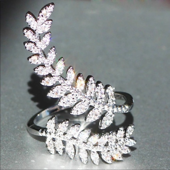 New 925 Silver Marquise Leaf Adjustable Ring - Picture 2 of 11